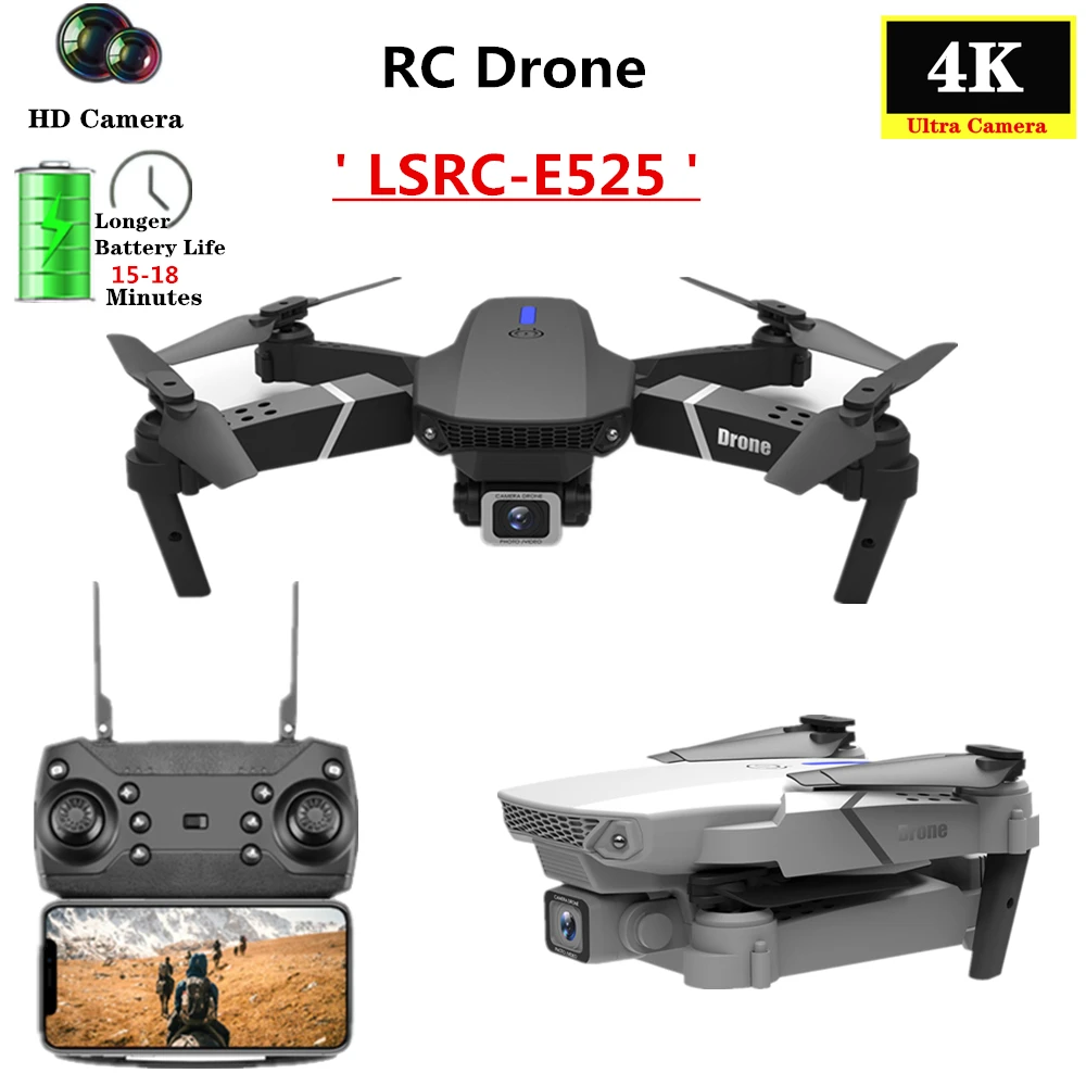 LSRC E525 мини Дрон 4K HD камера 2 4G WIFI FPV Pro Selfie RC Квадрокоптер складной Полетный