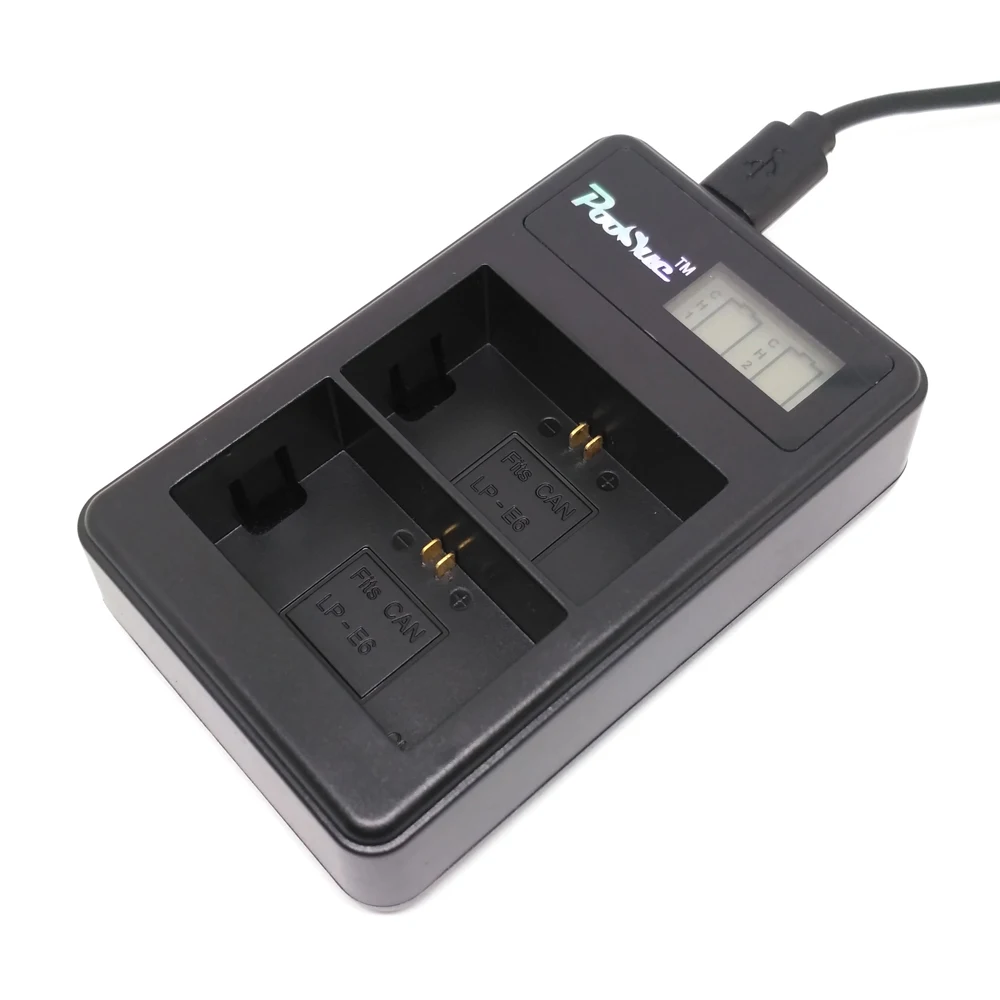 PooSue 2650mAh LP E6 LP-E6 Battery +LCD Dual Charger LP-E6N For Canon EOS 5D 6D 60D 60Da 7D 70D 80D 5DS R Mark II III | Электроника