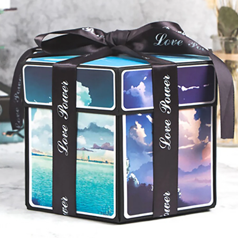 Шестигранный многослойный DIY памяти скрапбук фотоальбом коробка Валентина