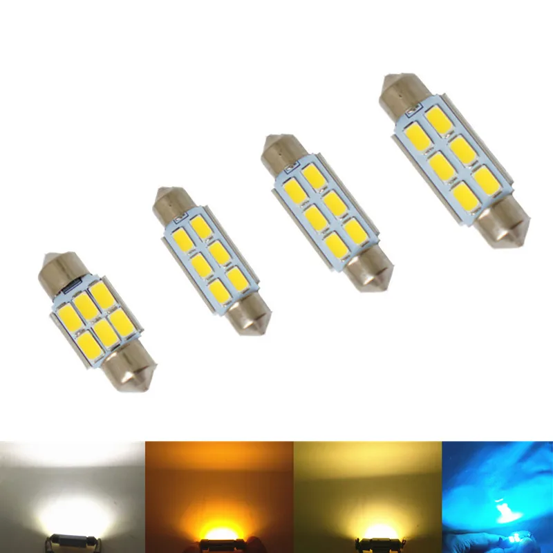 QIPO 1 шт. Автомобильные фары Festoon CANBUS 31 36 39 41 мм C5W 5630 Светодиодные лампы без ошибок