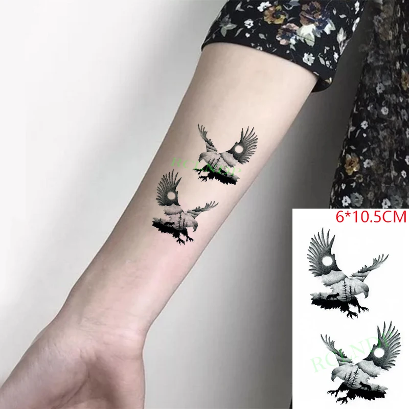 Waterproof Temporary Tattoo Sticke Eagle wings fly coole ins Body Art flash tatoo fake tatto  for Women Men