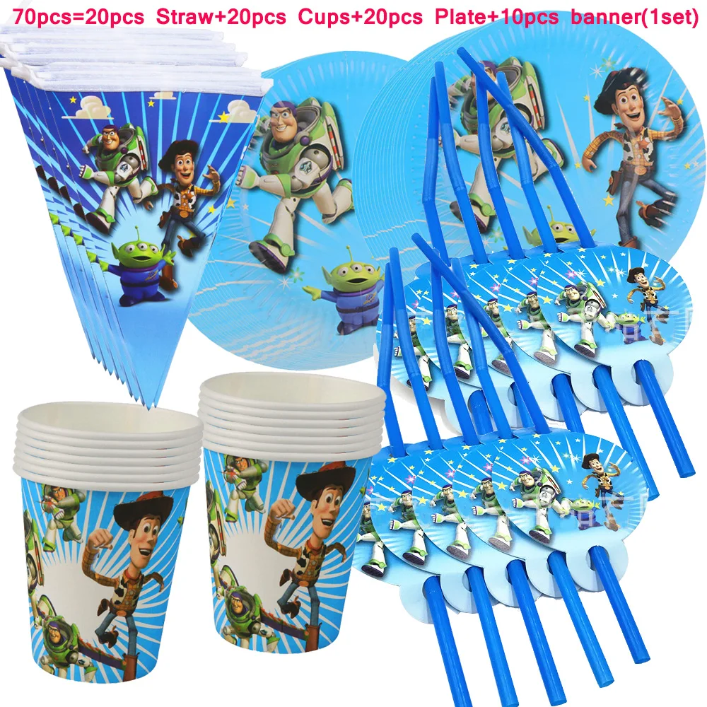 61 шт. История игрушек с днем рождения Дети мальчик девочки Душ Баннер Детские