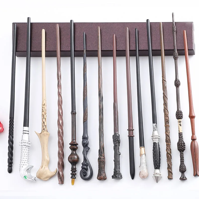 

High Quality 26 Kinds of Metal Core Magic Wands Voldmort Hermione Snape Magical Sticks Cosplay Wand Harried With Box Toy Gift