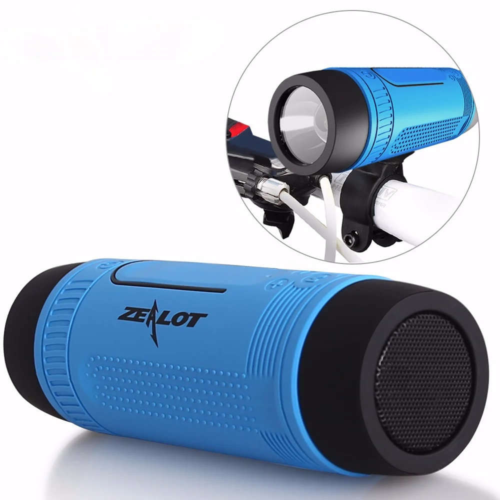 

Zealot S1 Bluetooth Speaker Outdoor Bicycle Portable Subwoofer Bass Wireless Column FM radio Power Bank+Flashlight