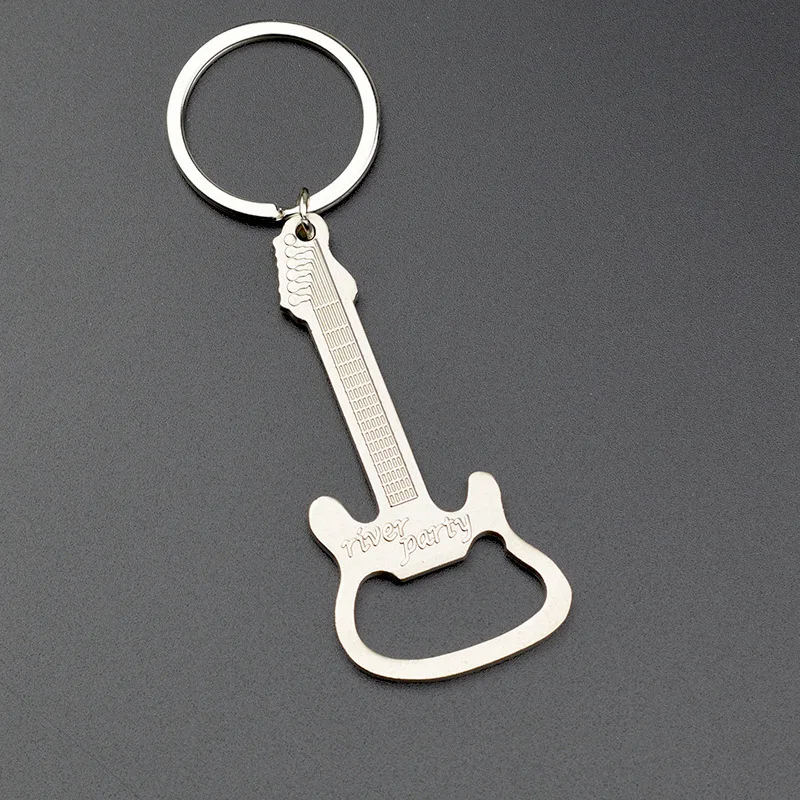 

Guitar Musical Instrument Bottle Opener Key Chain Portable Personality Simple Home Bar Multifunctional Beer Cap Opening Gadget