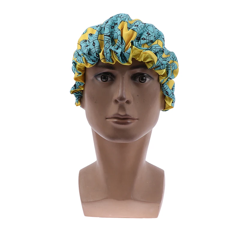 

1Children Printed Double Layer Wear Head Wrap Hat Women Turban Cap Silk Turban
