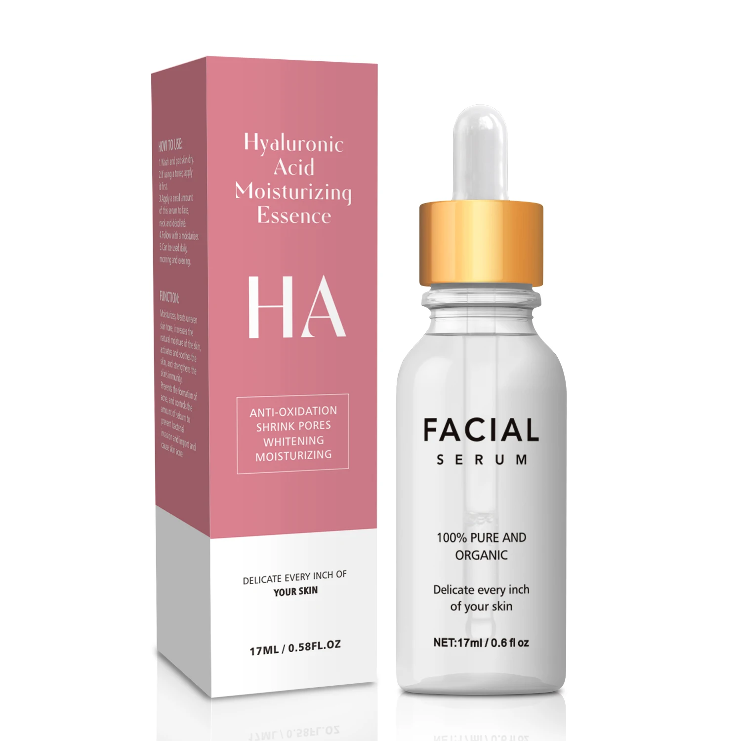 

17ML Hyaluronic Acid Moisturizing Essence Replenishing moisture adding natural water vitality to skin revitalizing soothing skin