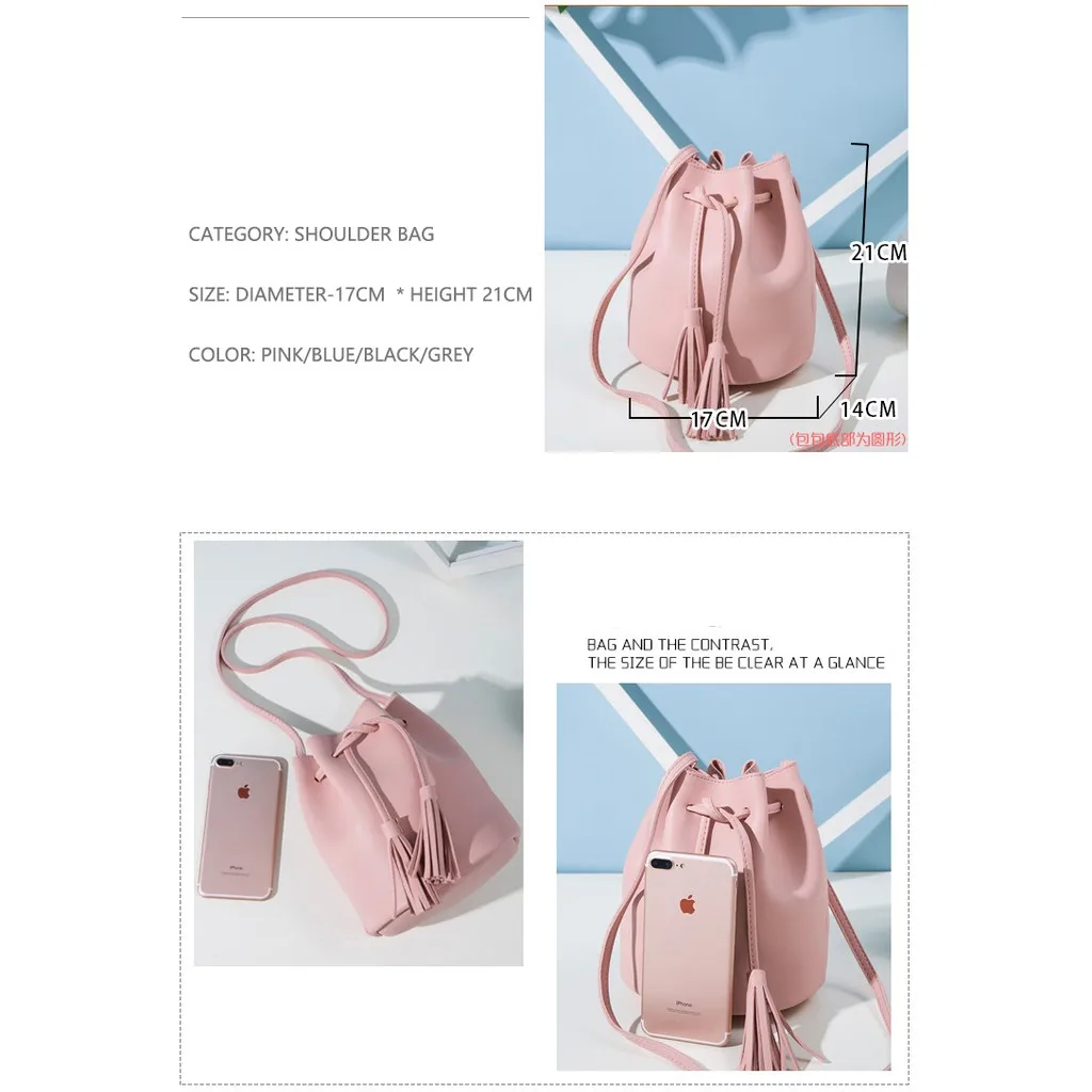 

Small Bag Spring And Summer Korean New Women's Bag Single Shoulder Messenger Bag Retro Tassel Drawstring Bucket Bag Wholesale