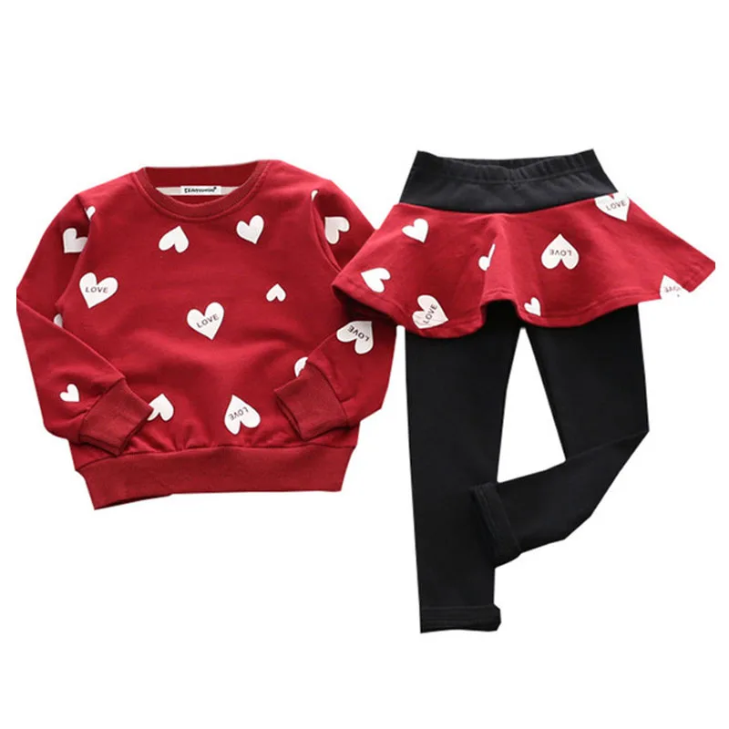 Осенне-зимний комплект одежды для маленьких девочек милая детская одежда с