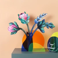 home decor nordic ins style acrylic vase dried flower container creative desktop vases hydroponic flower arrangement