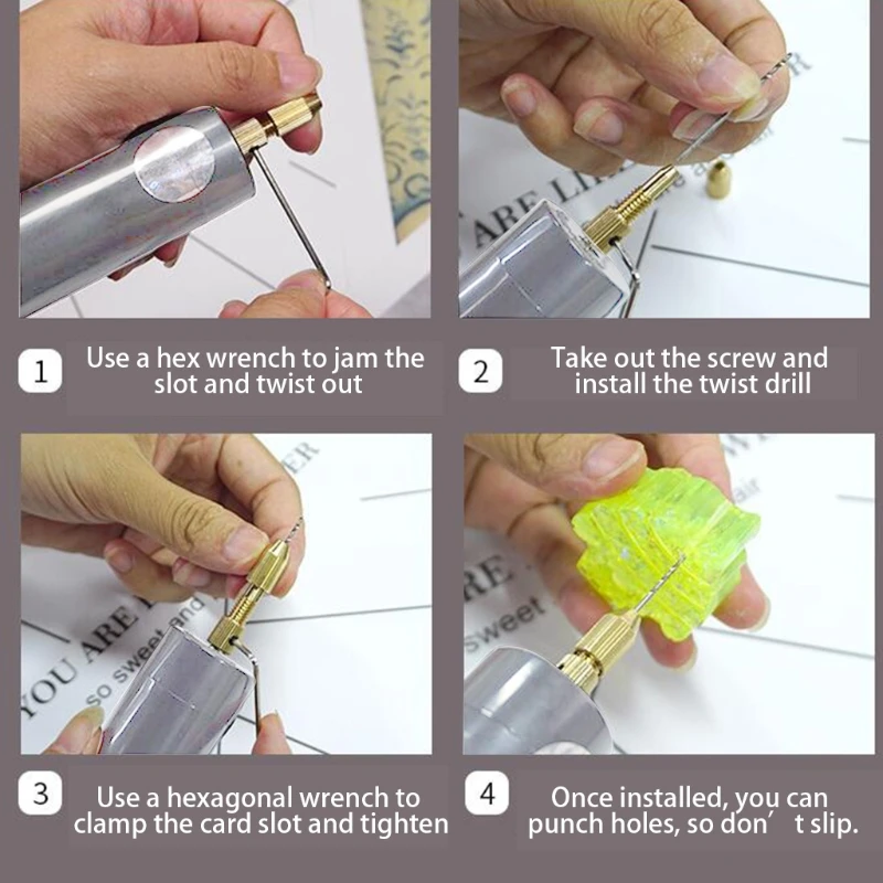 

1 Set 1-3mm Hand Drill UV Epoxy Resin Mold Tools DIY Jewelry Making Equipment X7YA