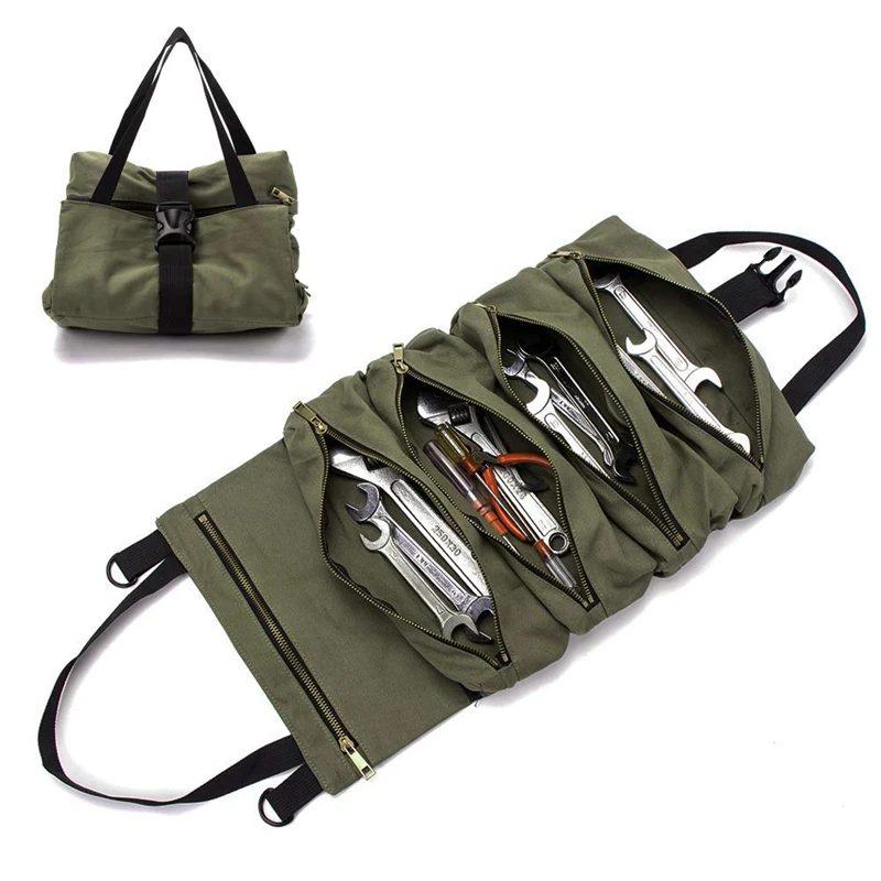 Многофункциональная сумка для инструментов, рулонная сумка для гаечных ключей, подвесной Органайзер на молнии, рабочая сумка для инструмен...