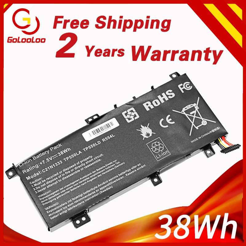 Аккумулятор Golooloo 38Wh C21NI333 C21N1333 0B200 00860400 для Asus Transformer Book Flip TP550 TP550L TP550LA TP550LD TP550LJ