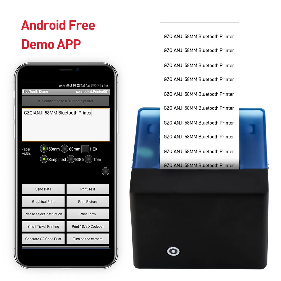 Бесплатный SDK 58 мм ручной Pos Термальный Принтер Android IOS Bluetooth 4,0 чековый принтер мини мобильный термопринтер 58 мм GZM5808