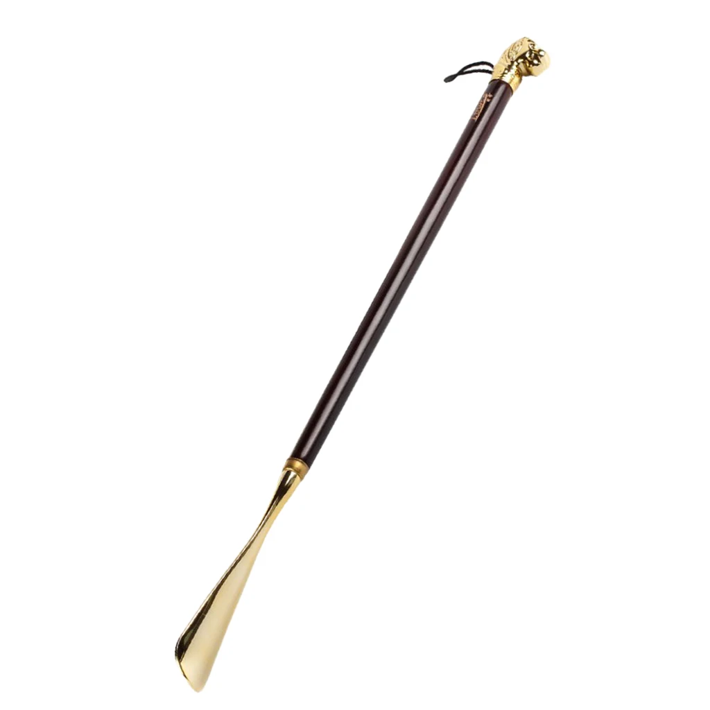 22.8inch Alloy & Wood Long Handle Shoe Horn Shoes Care Tool -Shoehorn