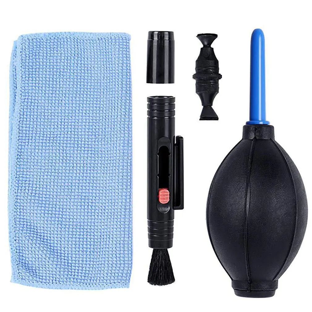 

3IN1 Camera Cleaning Kit Suit Dust Cleaner Brush Air Blower Wipes Clean Cloth kit for Gopro for Canon for Nikon Camcorder VCR