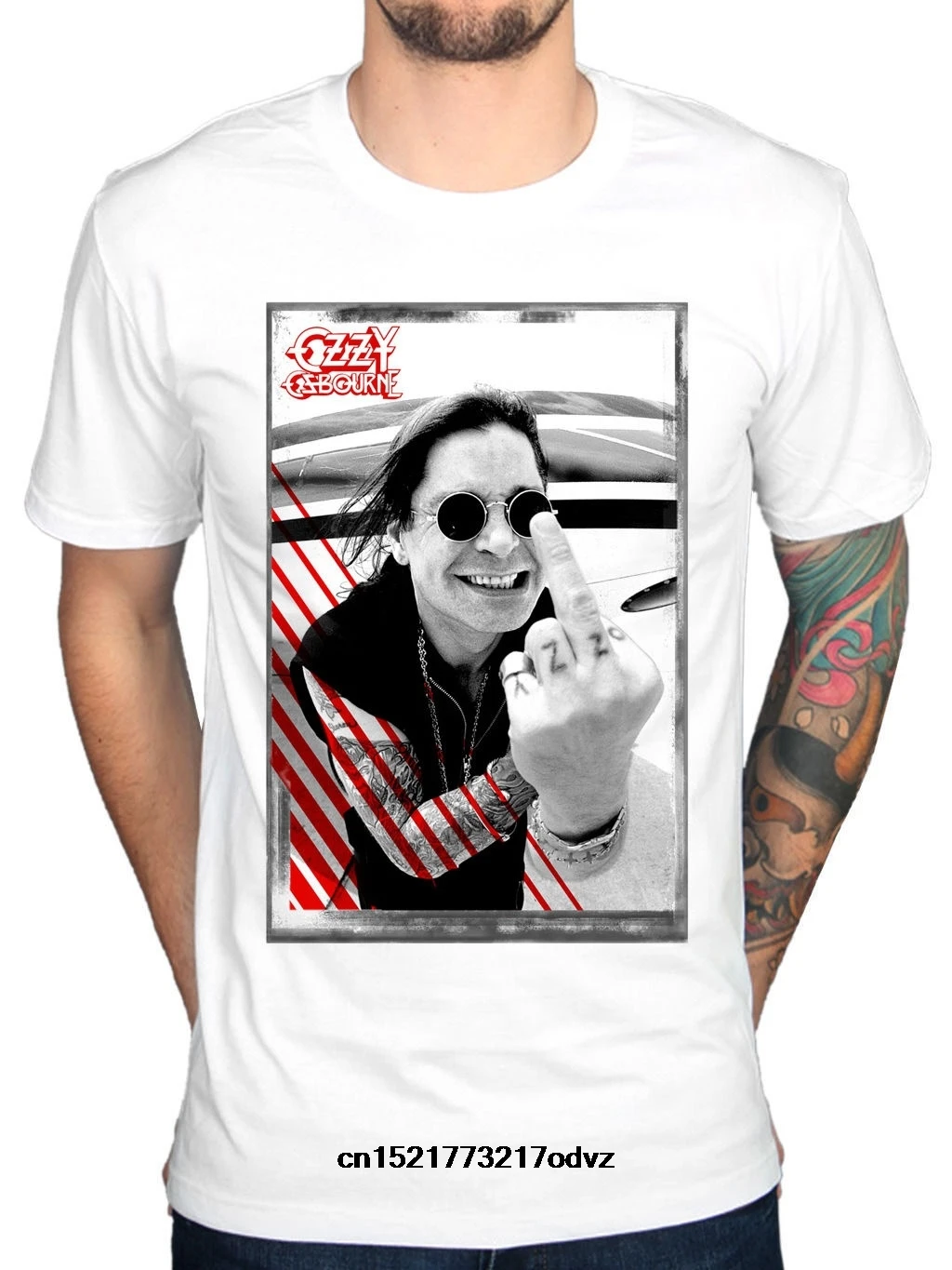 Мужская футболка Ozzy osborn Finger хит продаж одежда с круглым вырезом топы новинка для