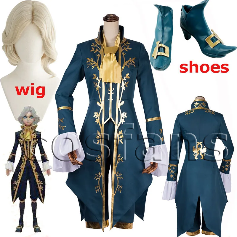

Game Joseph Desaulniers Role Play Costume Identity V Photographer Cosplay Party Dress Suit Stage Singer Tuxedo Jackets Wig Shoes
