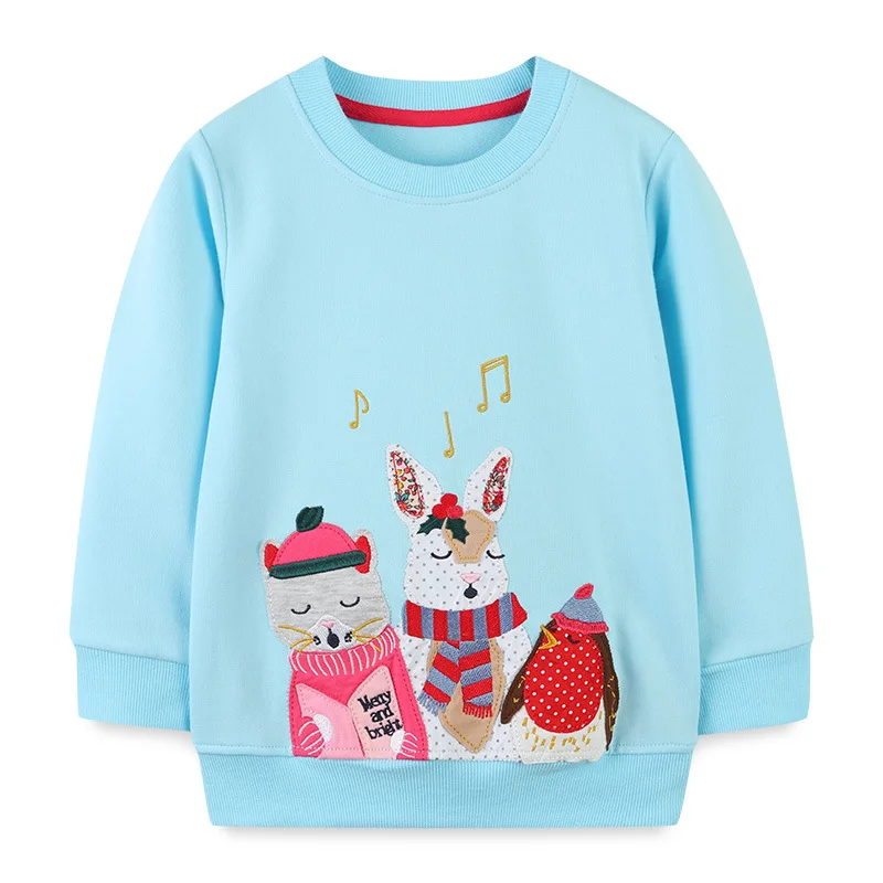 

Fall 2021 girls' Hoodie cartoon embroidery fashion casual children's hoodie long sleeve pullover