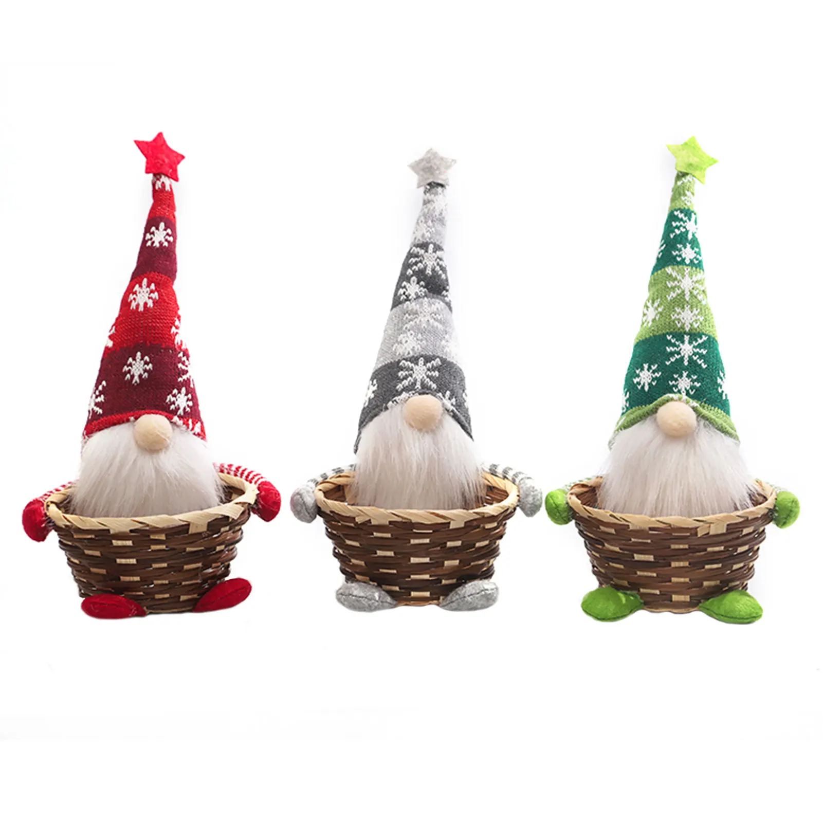 

Creative Faceless Old Man Doll With Candy Bamboo Basket Decor Ornaments Christmas Handmade Crafts Decorations Festival Sweet