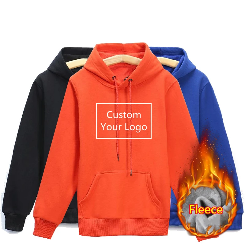 

Oversize Customize with Own Logo Pattern Print Hoodie Cotton Fleece Plain Long Sleeve Unisex Sweatshirt Thick Warm for Winter