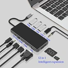 Док-станция USB-C2 HDMI, MST, Thunderbolt 3, VGA, RJ45, PD, USB 3.0, для ноутбуков
