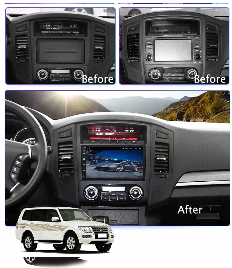 9 дюймов 2.5D сенсорный Экран Android 10 0 автомобильный DVD GPS навигации для Mitsubishi Pajero 2006