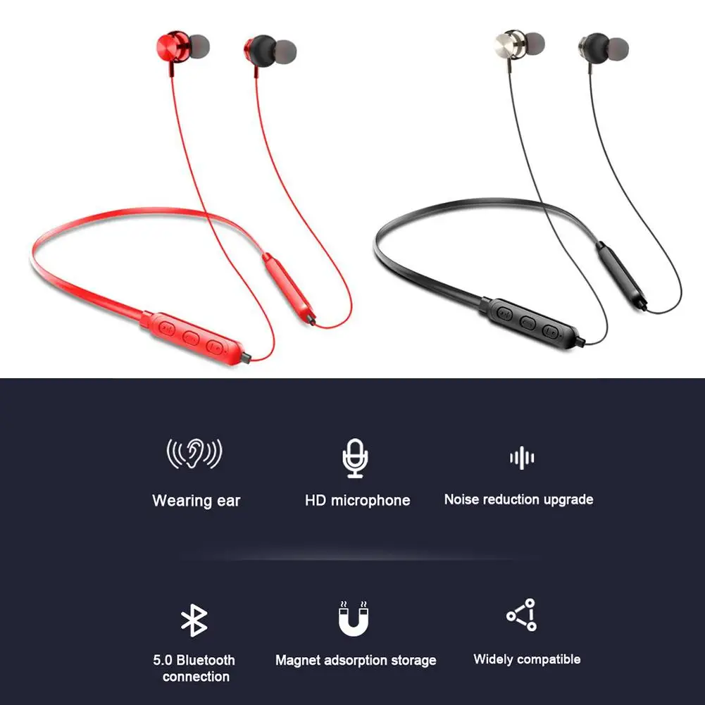 Bluetooth гарнитура с креплением на шею 5 0 стерео висячая шея беспроводная Спортивная