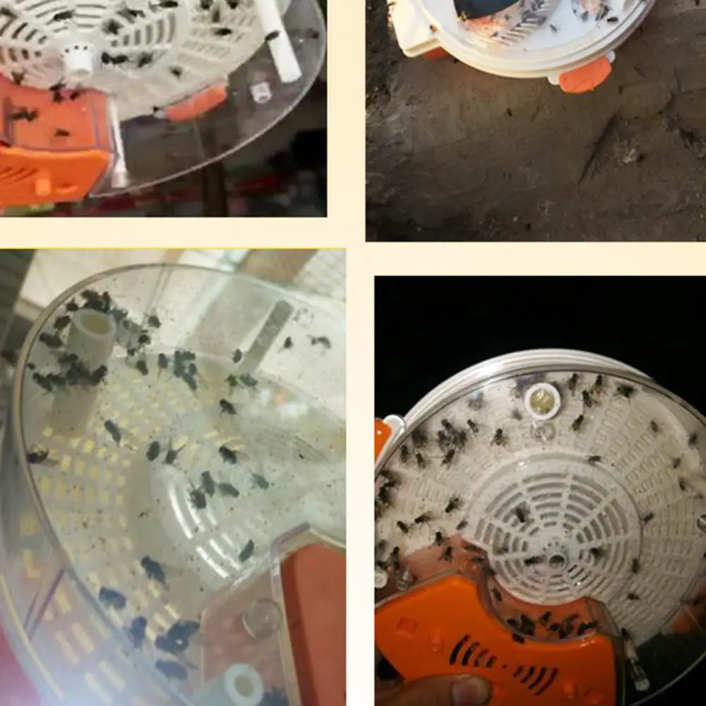 

Solar Powered Electric Flies Luring Trap Device Mute Rotating Pests Catcher Control Products Traps