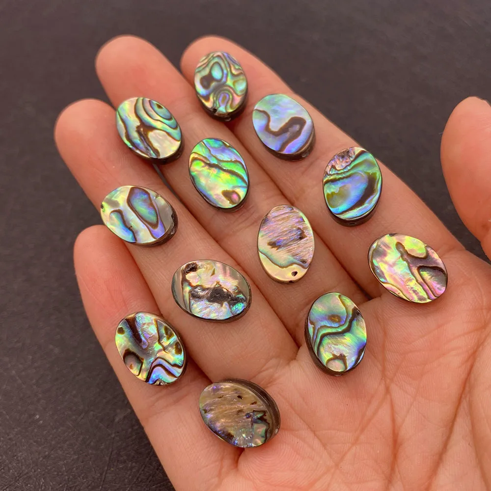 

Natural Abalone Shell Beads Oval Shape Straight Hole 6x8mm 10x12mm Scattered Beads DIY Necklace Bracelet Earrings Charms 1/PCS