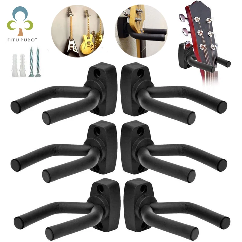 

2/4/6/10Pcs Guitar Hanger with Screws Guitar Hangers Keep Hook Holder Wall Mount for All Size Guitars Bass Mandolin Banjo YJN