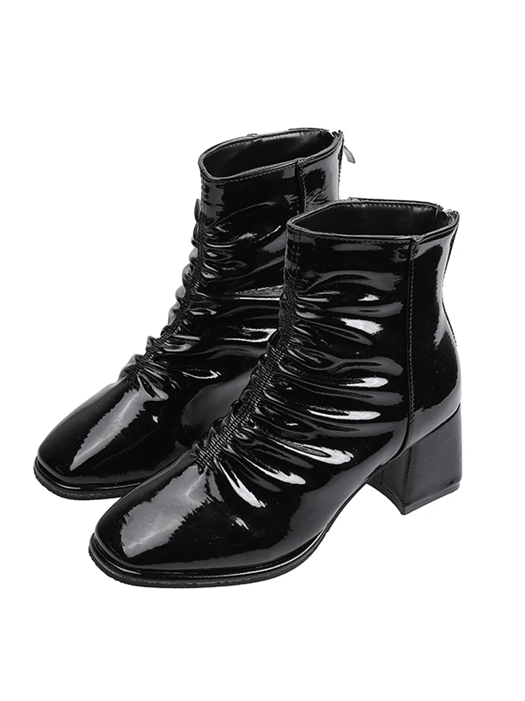 

Thick-soled Chelsea boots women 2020 new fashion casual square toe handsome zipper motorcycle boots