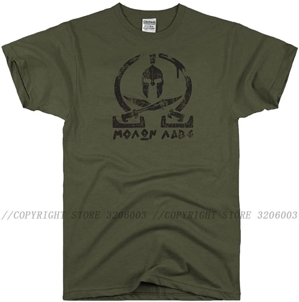 

100% Cotton T-shirts Men's Tops Molon Labe Come and Take It Them T Shirt Cool Logo Tee Shirts