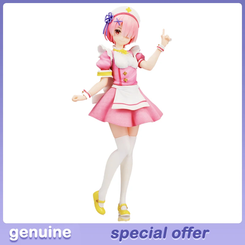 

Re Zero Life Ram Rem Collectible Anime Action Figure Toys Taito Nurse Maid Outfit Precious Figure Genuine Figurine Models Figur