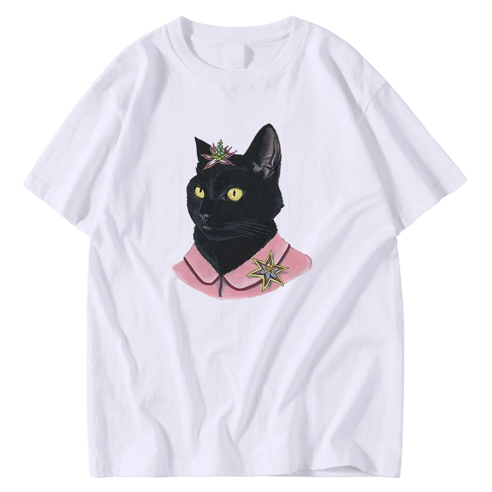 

O-Neck Biritish Gentleman Black Cat England Print Men's Tshirts Fashion Style Tops Casual Breathable Tee Mens Tshirt
