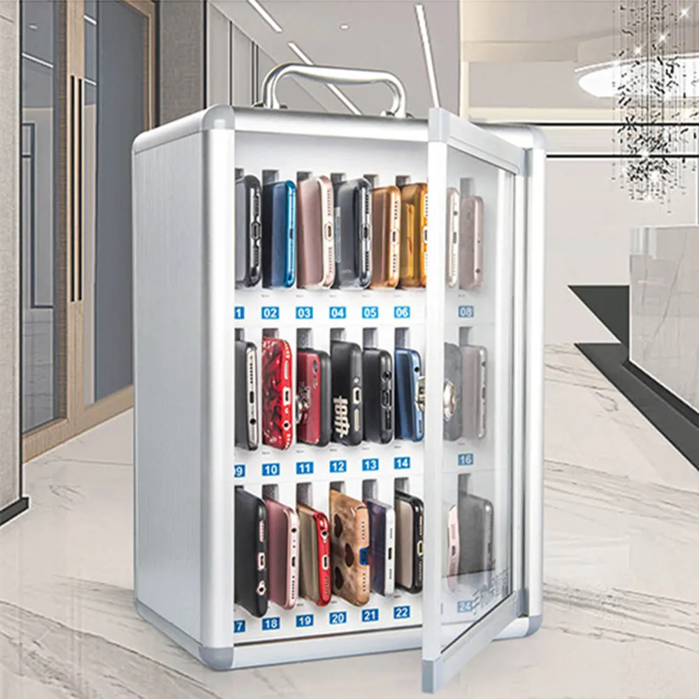 mobile phone safe box with lock aluminum alloy abs portable school army meeting storage cabinet storage toolbox office suitcase free global shipping