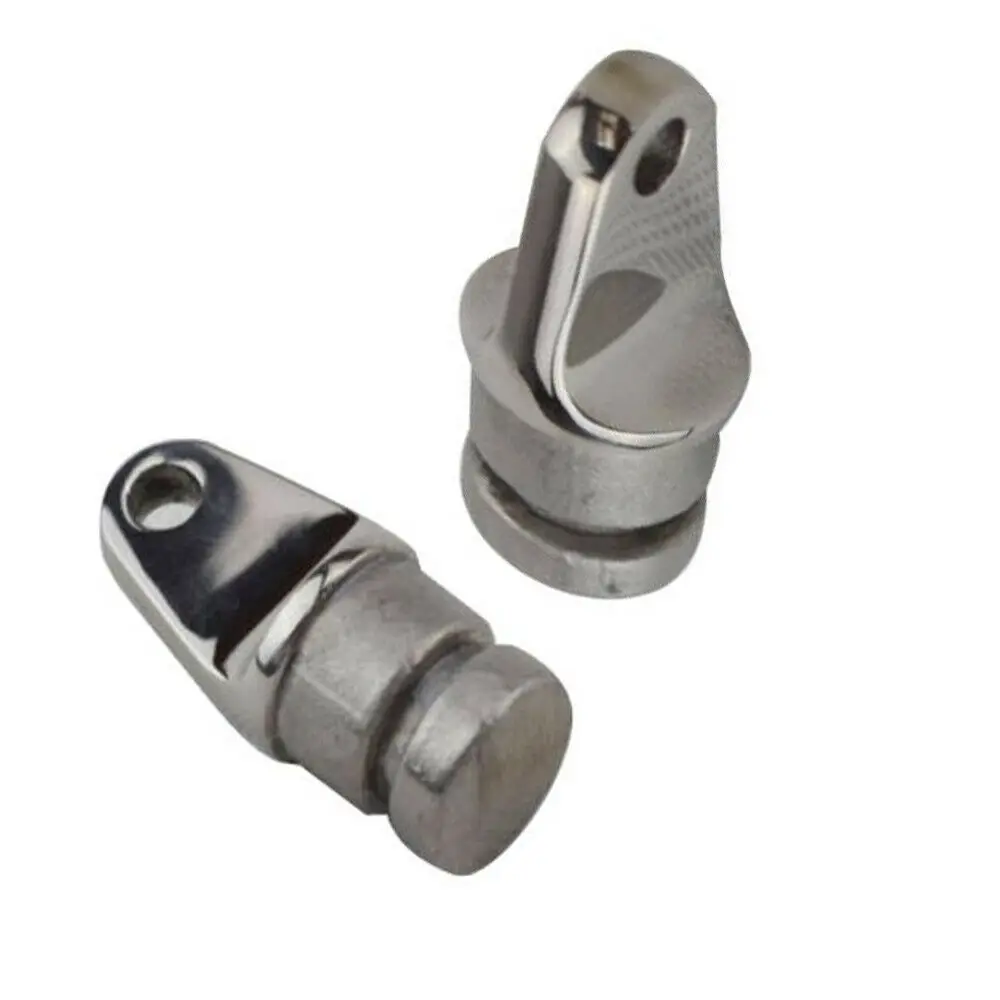 

2 Pcs Fitting Stainless Steel Boat Bimini Top Inside Eye End Rounded Hardware