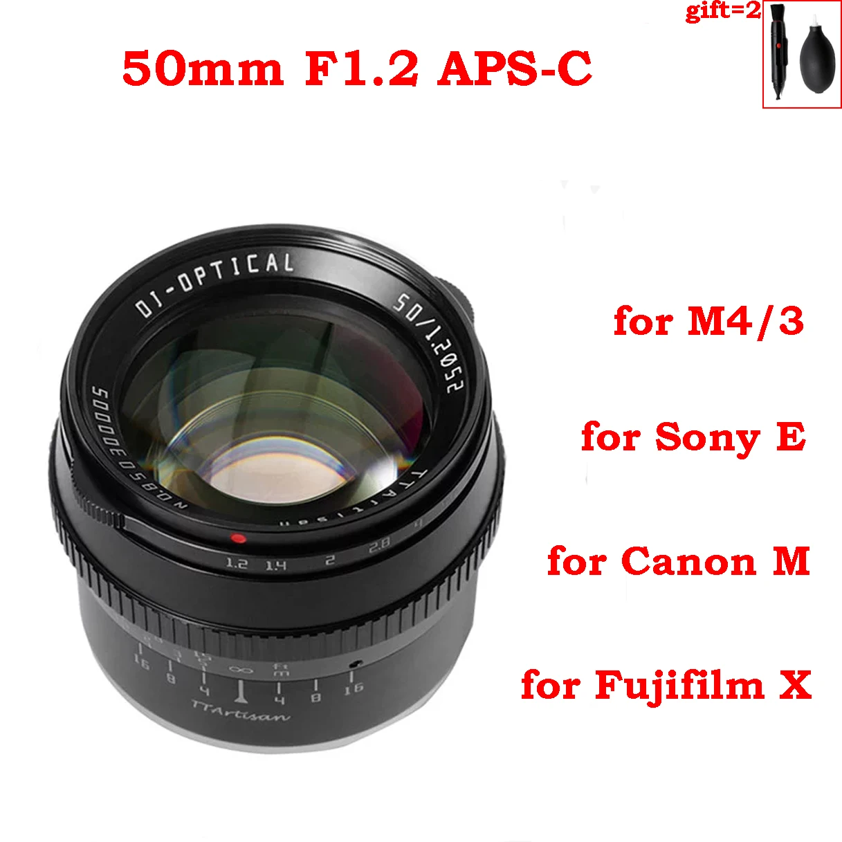 TTArtisan 50 мм F1.2 APS C камеры объектив с ручной фокусировкой MF для Leica L Sony E Mount ЖК