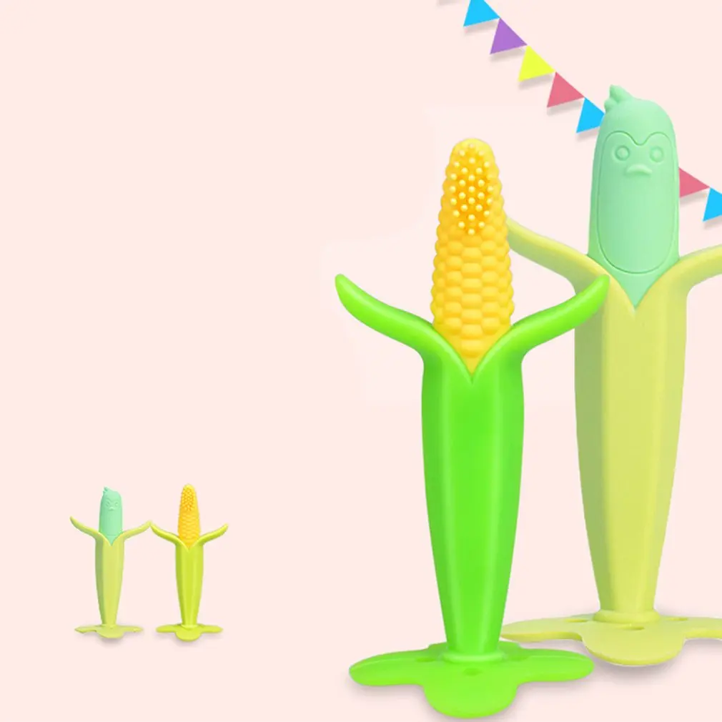 

Baby Teethers Banana Corn Penguin Shape Baby Teething Pacifier Safety Silicone Chew Infant Oral Tooth Brush Soother Dropshipping