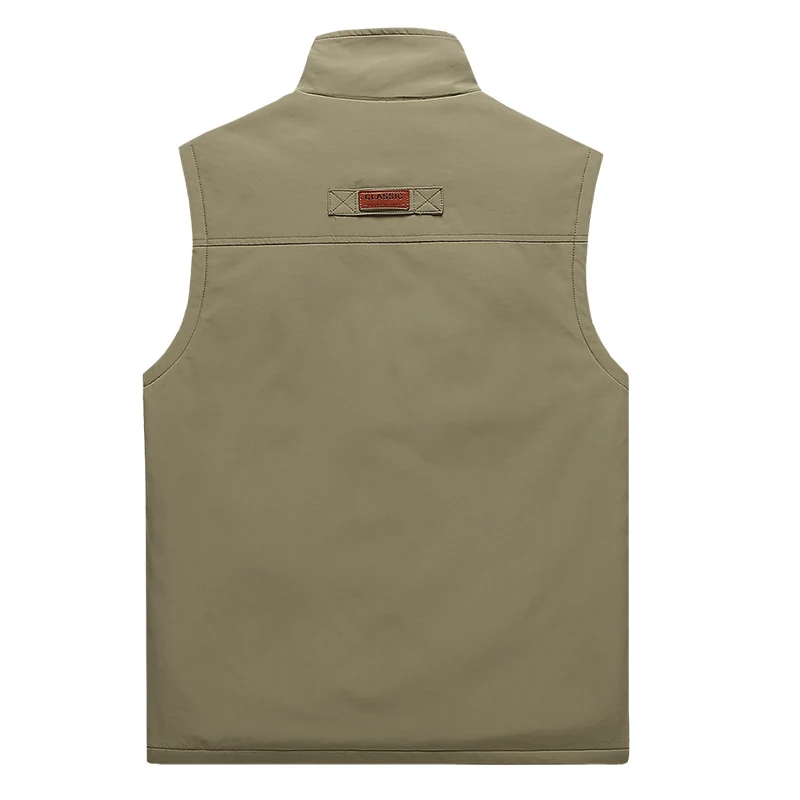 MAIDANGDI Men's Wool Fleece Jackets Vest Winter Solid Color Climbing Hiking Fishing Work Sleeveless Warm Waistcoat Multi-pocket