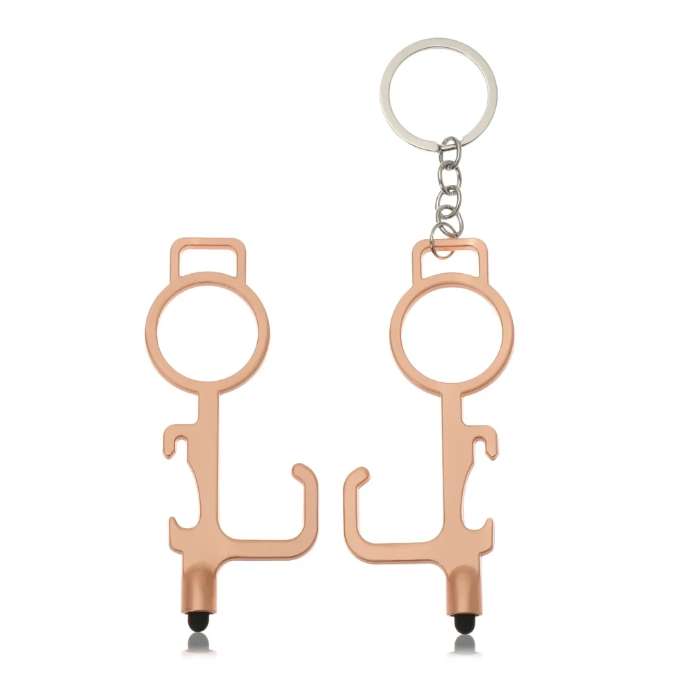 

Contactless EDC Door Opener Alloy Handle Opener Safety Contactless Keychain Phone Touch Screen Opener Portable Use By Elevator