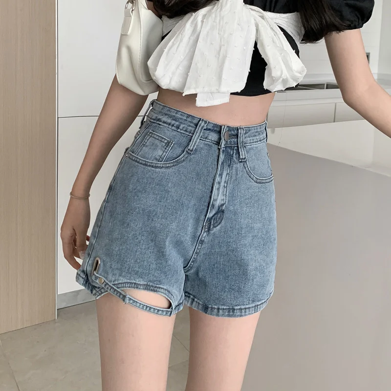 

2021 Summer High Waist Loose All-match Stretch Denim Shorts