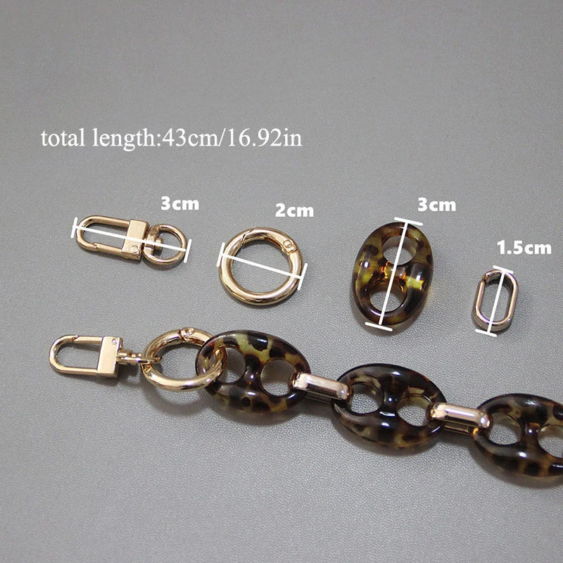 Леопардовый съемный клатч цепочка для сумок акриловая Женская Янтарная сумка на