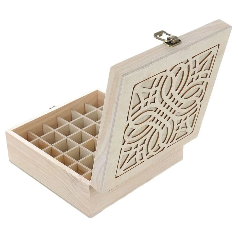 

36 Slot Essential Oil Bottle Wooden Storage Box Case Aromatherapy Oil Bottle Organizer Premium Wooden Makeup Case Holder