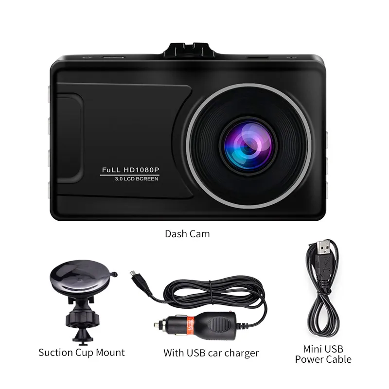 Черный Xiaomi Автомобильный видеорегистратор, камера для автомобиля, Full HD 1080P DVR, 170 градусов, широкоугольный Автомобильный видеорегистратор, приборная панель, камера с ночным видением - Название цвета: Черный