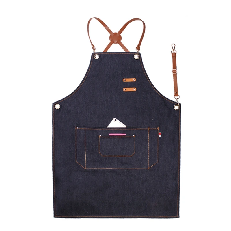 

Chef Aprons Adjustable Barista Apron with Pockets Kitchen Cooking Baking Aprons