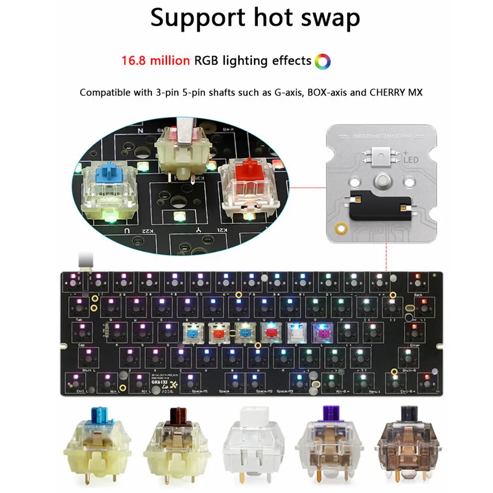 skyloong mechanical keyboard usb wired led backlit axis gk61 sk61 61 keys gaming mechanical keyboard gateron switches gamer kits free global shipping