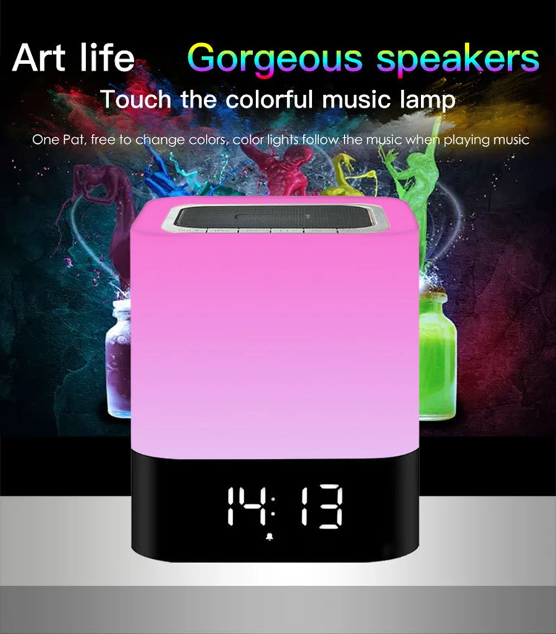 Portable Colorful USB Speakers LED Lamp Speaker Bluetooth Outdoor Music Player Mini 4000mAh Big Power Stereo Subwoofer | Электроника