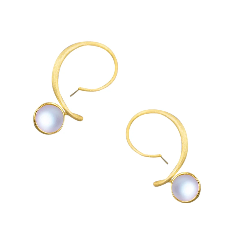 

curve of original design abstract brilliantly coloured glaze is stud earrings S925 pure silver elegant temperament