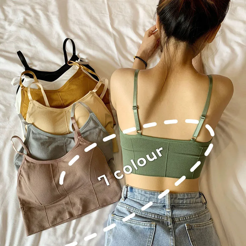 

New invisible underwear wild color sexy no steel ring beauty back U-type student basic thread bottoming lingerie bra tube top